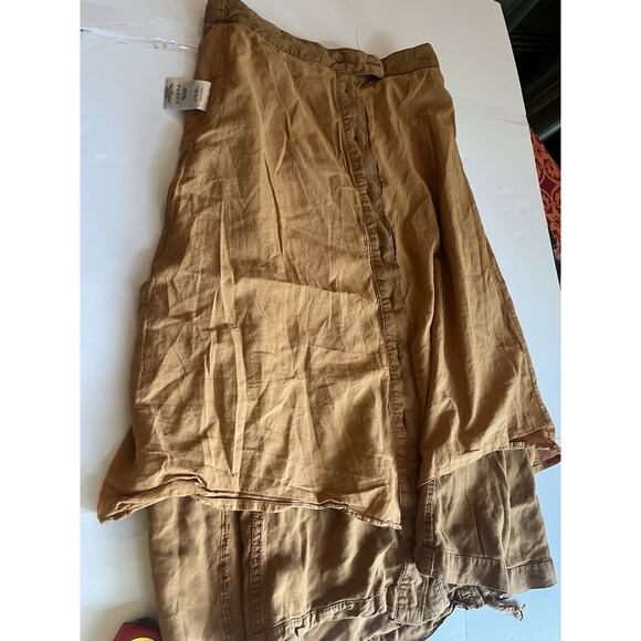 Long Maeve Womens the Copper Cotton Button Safari Midi Skirt - Med - Picture 13 of 16